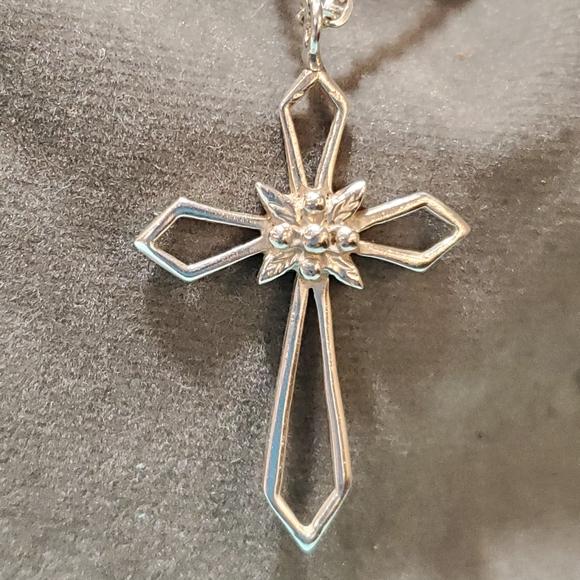 Sterling Cross Necklace - Picture 2 of 6